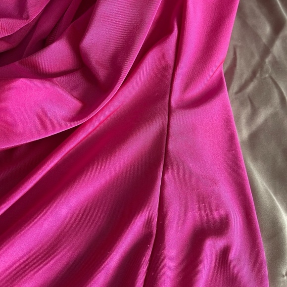 Barbie Pink Slinky Open Back Cowl Dress - Picture 13 of 13